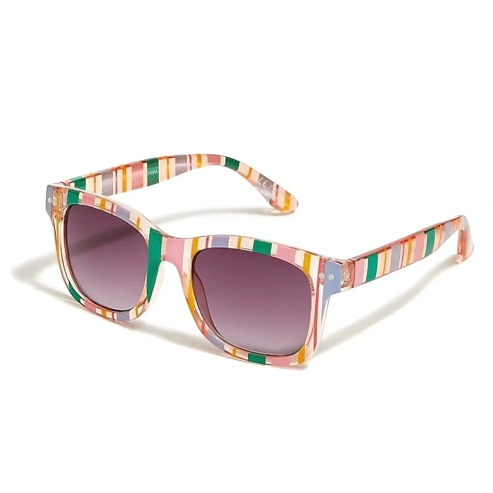 J. CREW Kids Sunglasses Striped Frame Wine Lens Children Sunnies Unisex NWT